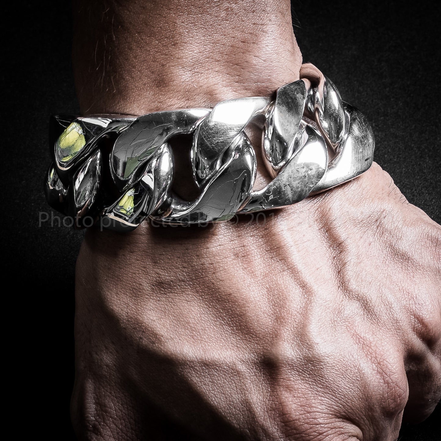 30mm Very Heavy Curb Silver Bracelet