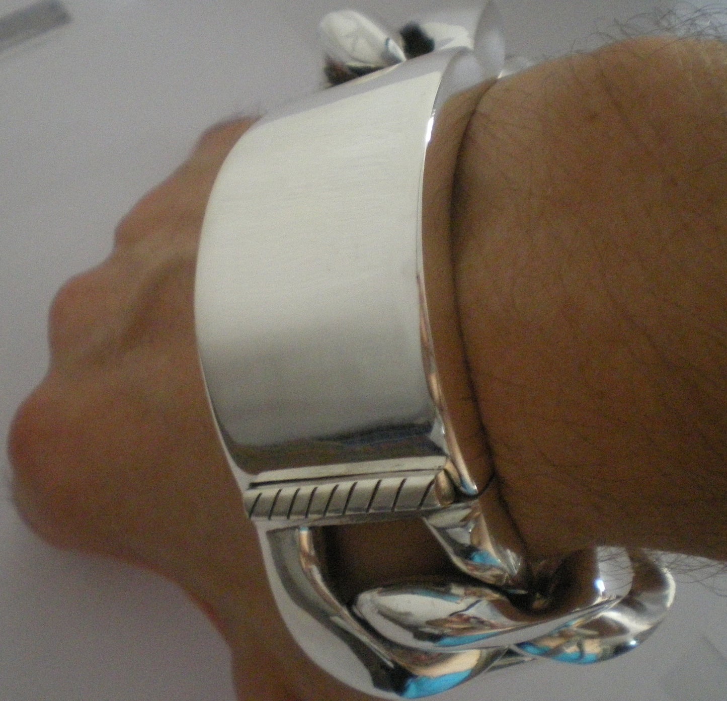 Huge 35mm Wide Mens Silver ID Bracelet