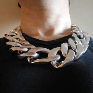 Thick Silver Chain Necklaces