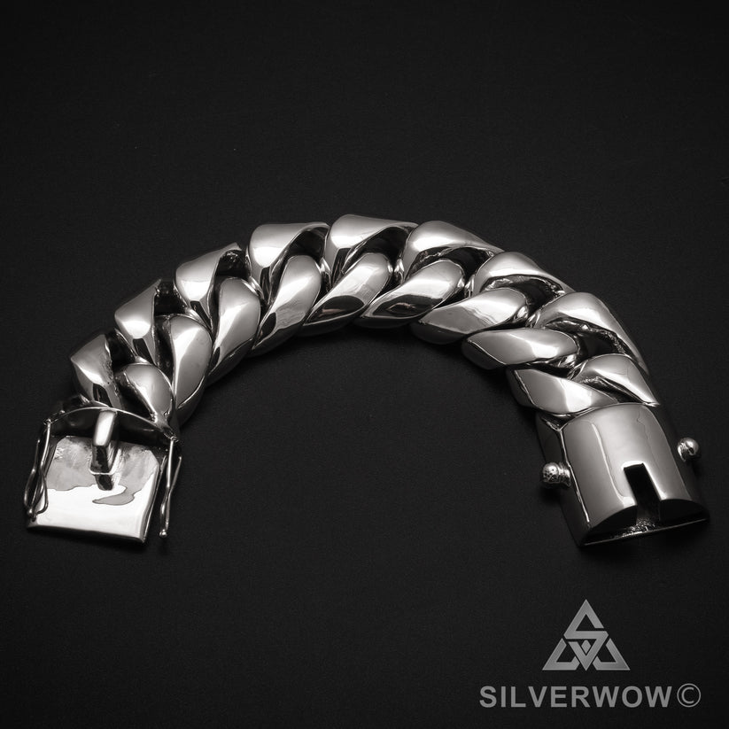 Cuban Bracelet - 35mm Thick & Heavy – SilverWow™