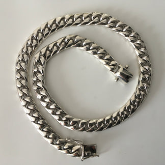 Miami Cuban Link Silver Chain Necklace - 10mm Wide | Silverwow.net ...