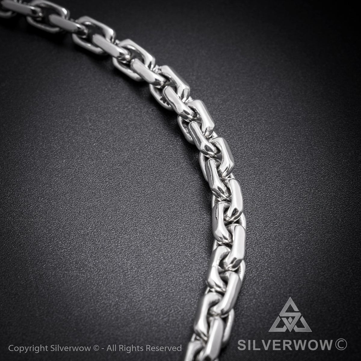 8mm Silver Chain Link Necklace | Solid 925 Sterling | SilverWow™