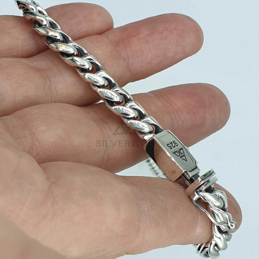 3/5/7MM Stainless Steel Curb Cuban Link Chain Bracelet for Women Men  18/20/23CM