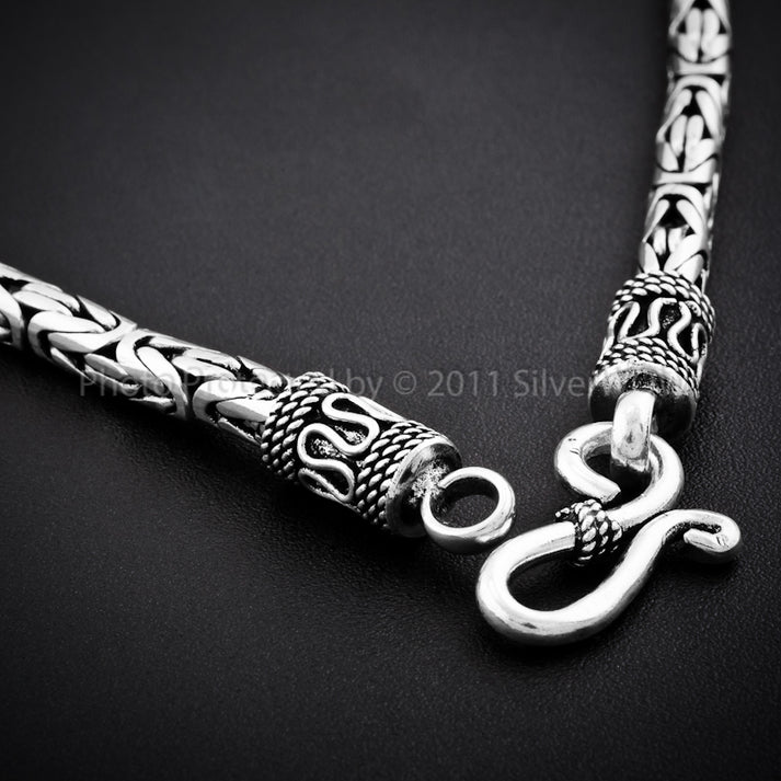 Byzantine Bali Necklace For Men - 4mm Wide | Silverwow.net – SilverWow™