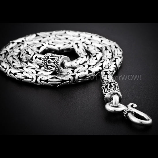 Byzantine Bali Necklace For Men - 4mm Wide | Silverwow.net – SilverWow™