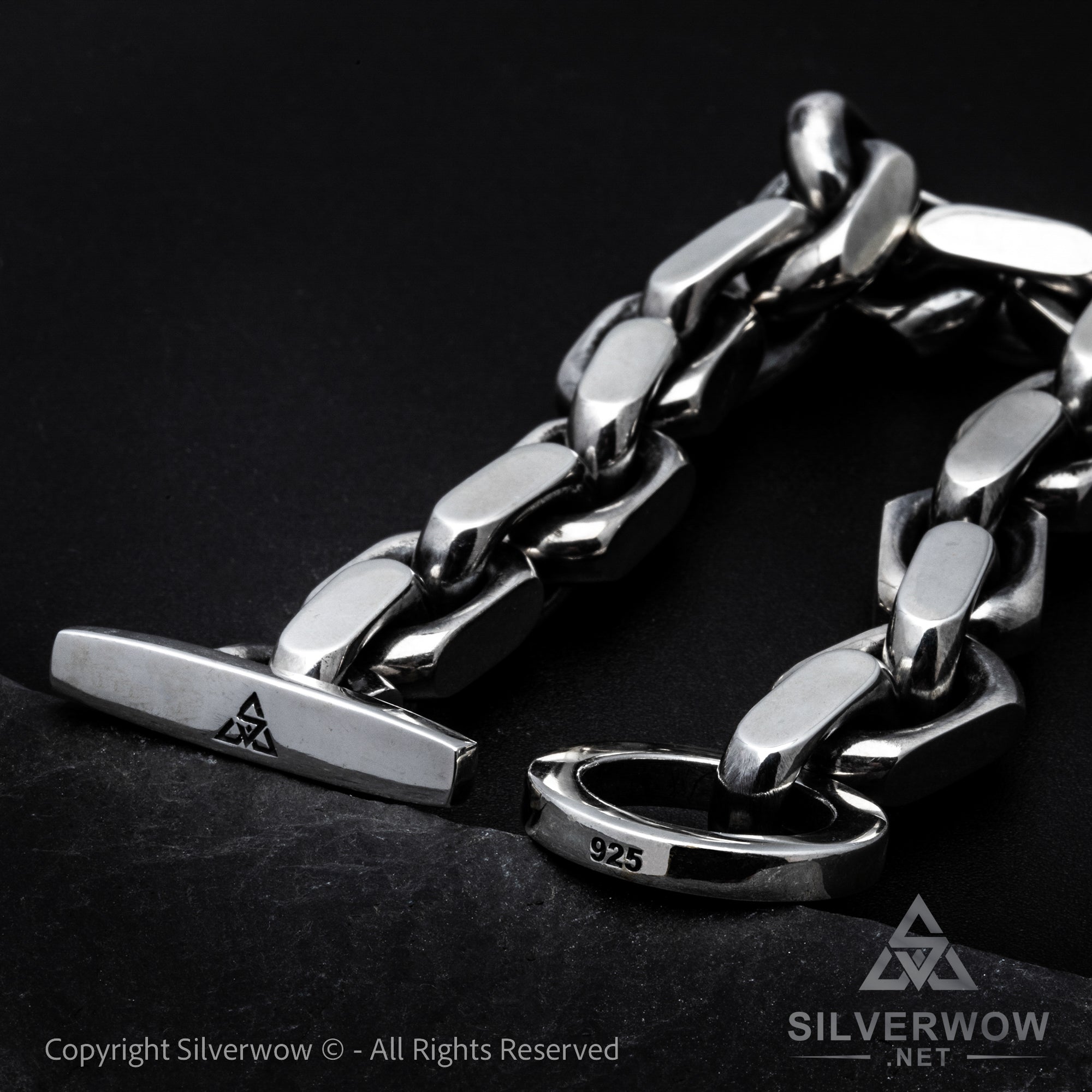 Men's Classic Silver Toggle Chain Bracelet| Silverwow.net – SilverWow™