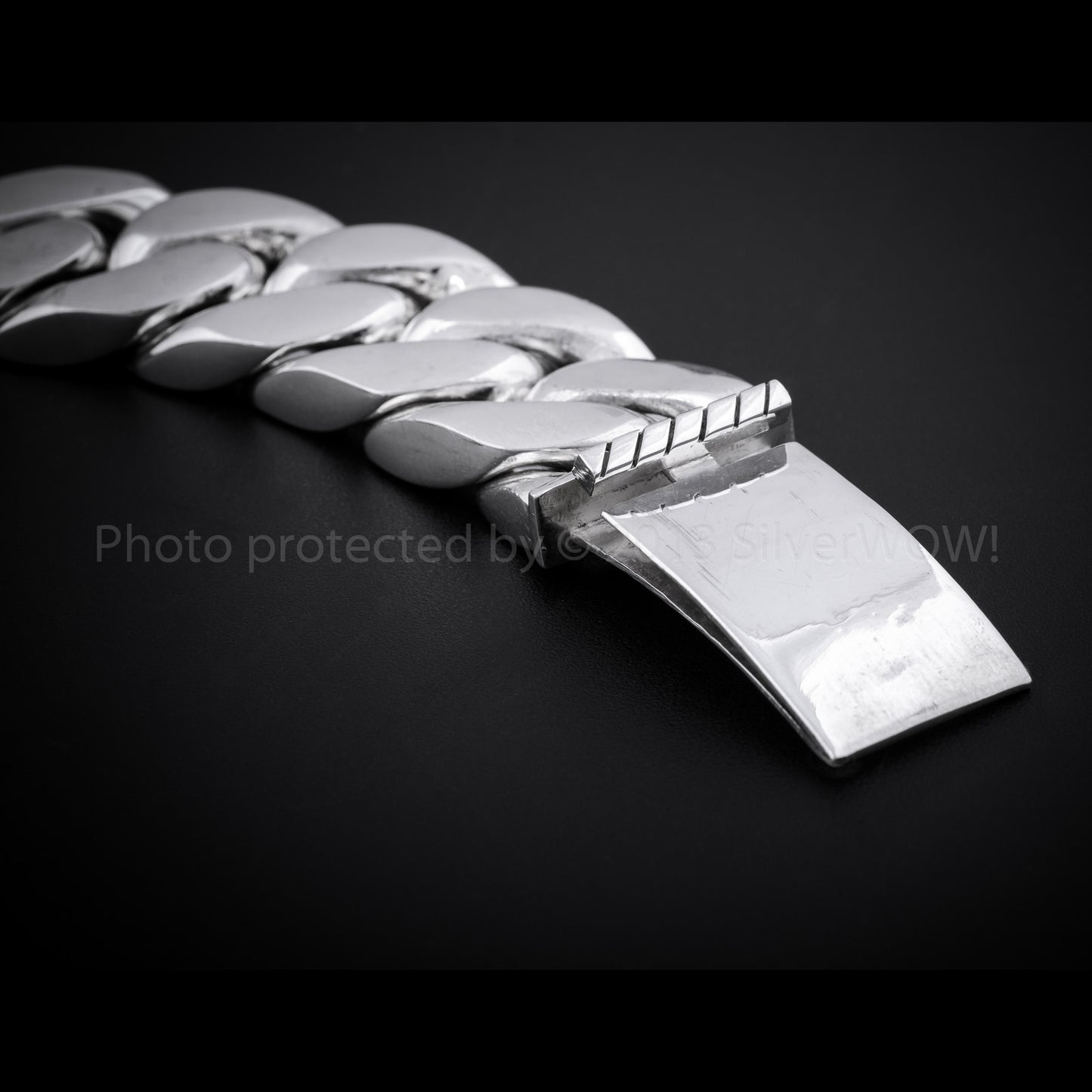 25mm Mens Silver ID Bracelet
