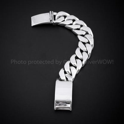 25mm Mens Silver ID Bracelet
