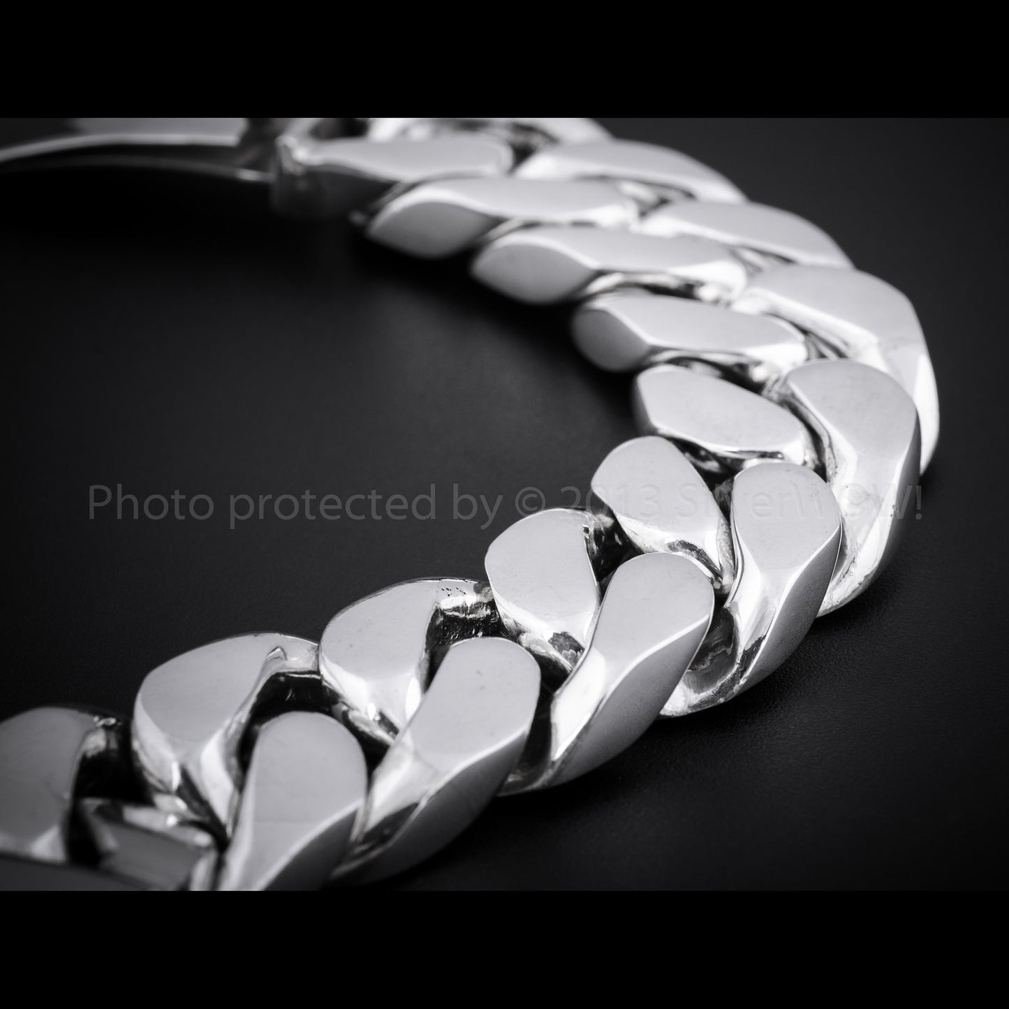 25mm Mens Silver ID Bracelet