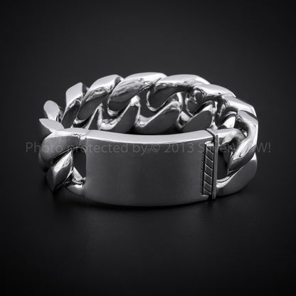 mens silver id bracelet Chunky 25mm
