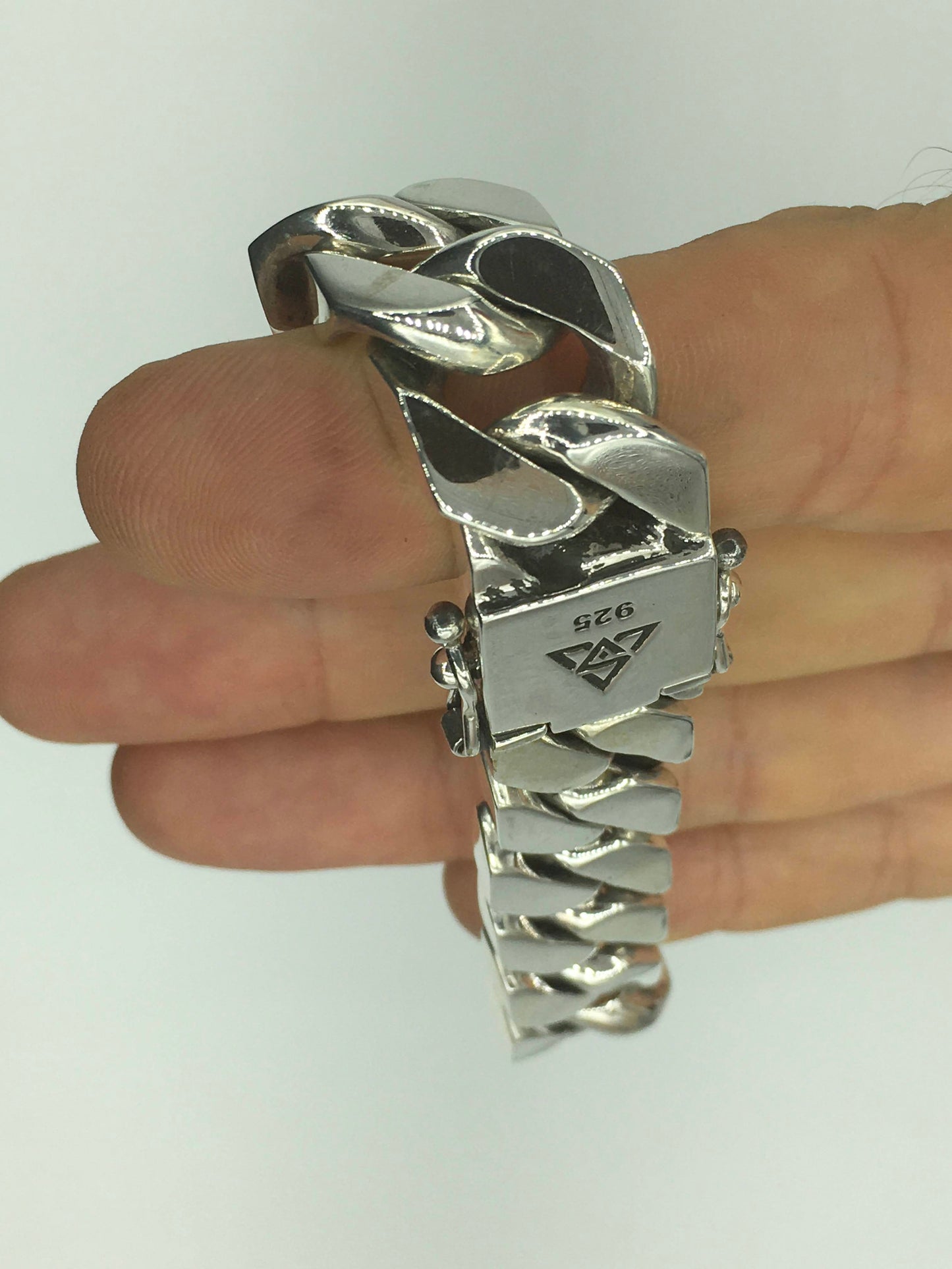 Square Curb Bracelet | Reverse Hidden Lock | 15mm wide