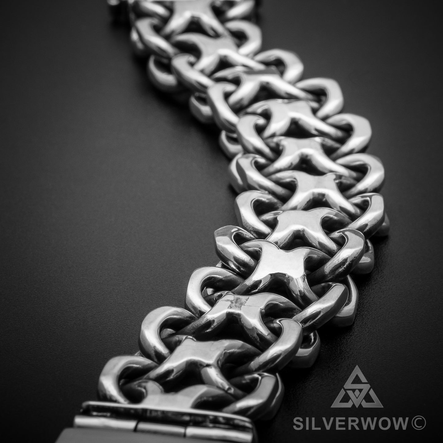 Unique, Heavy, Silver KBB1 Bracelet 25mm