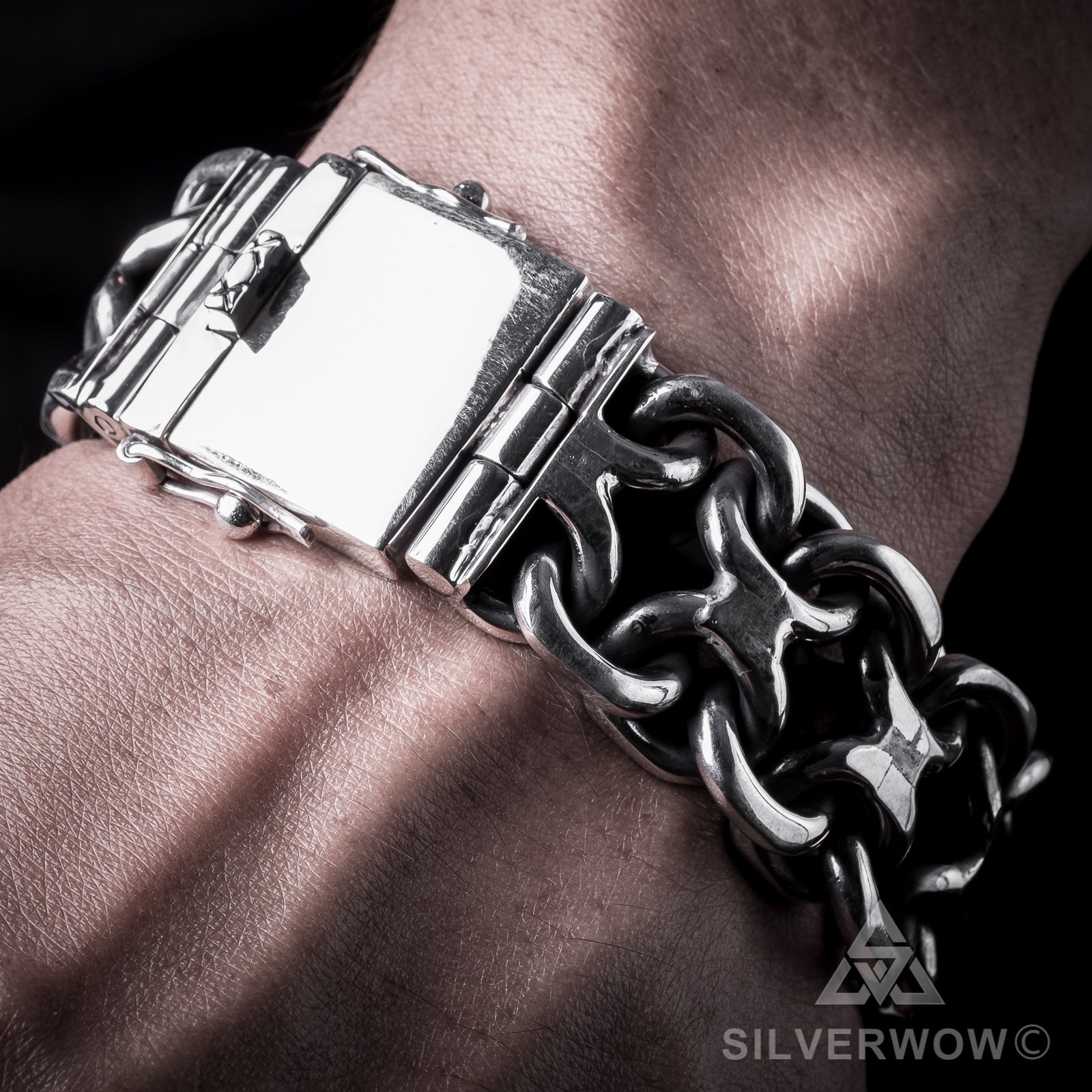 Amazon.com: Men's Silver Bracelet, Sterling Silver Bracelet, Silver Beads Bracelet  Men : Handmade Products