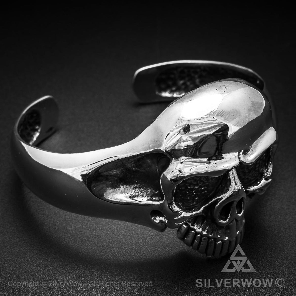 Huge Silver Skull Bangle - Totally Unique Handmade Designs | – SilverWow™