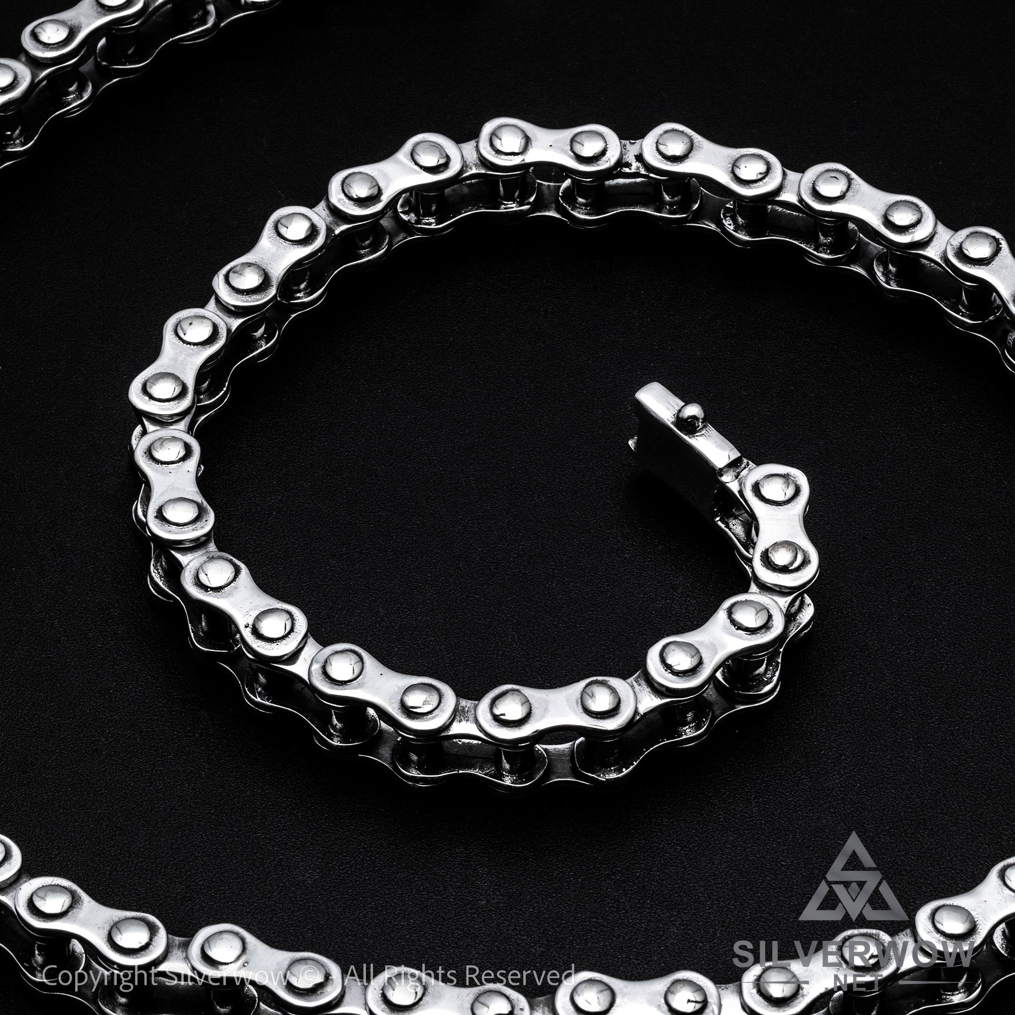 Buy COOLSTEELANDBEYOND Men Heavy Sturdy Bike Chain Motorcycle Chain Bracelet  of Stainless Steel, Silver Color Polished at Amazon.in
