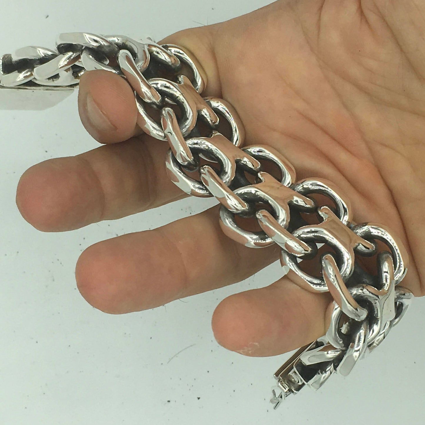 Giant 30Mm Kbb1 in solid 925 silver for men — solid links
