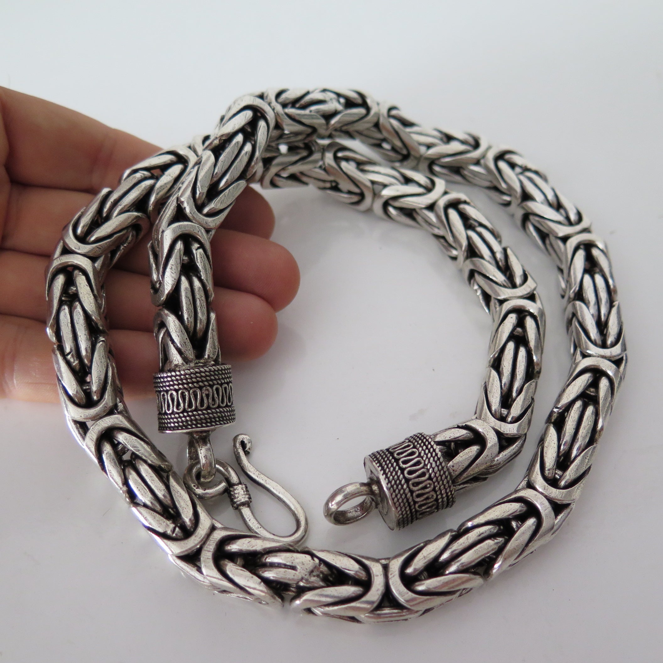 Byzantine Bali Silver Necklace Chain - 12mm Wide | Silverwow.net ...