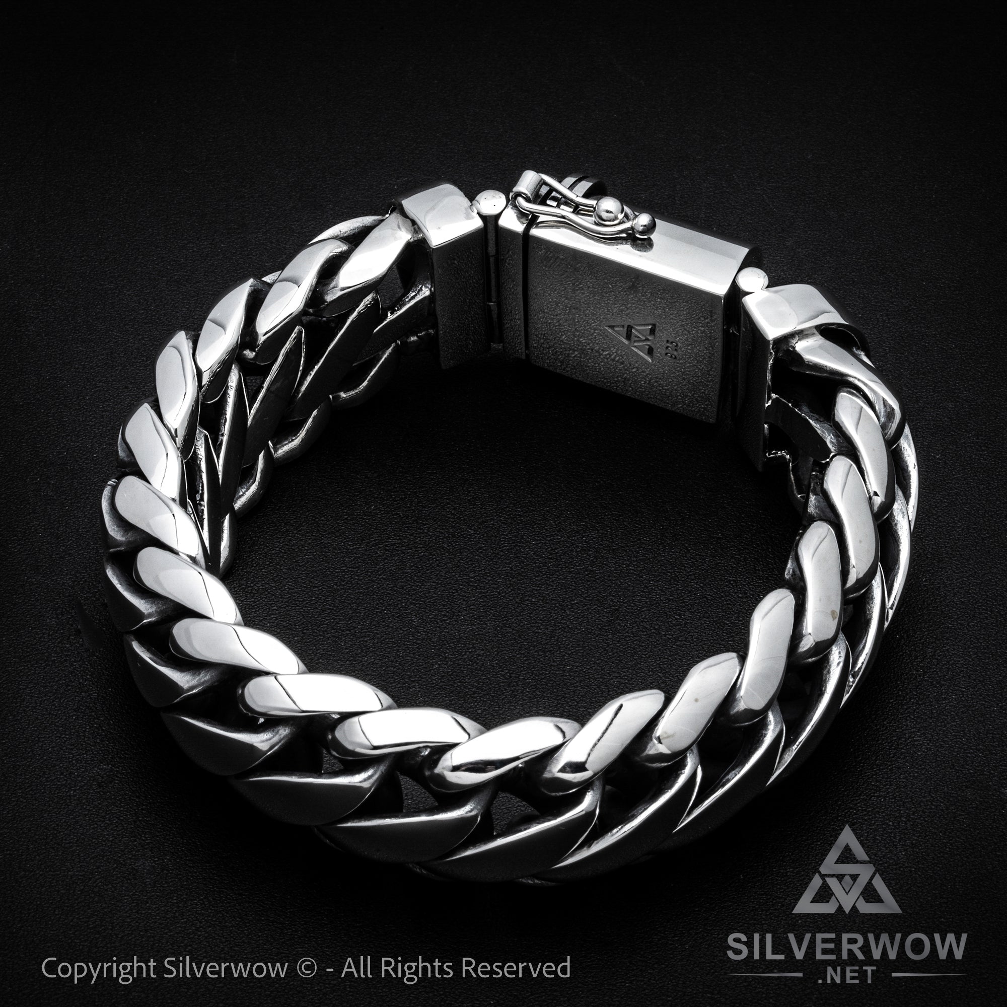 Woven Snake, Mens Silver Bracelet | 15mm Wide | Silverwow.net 