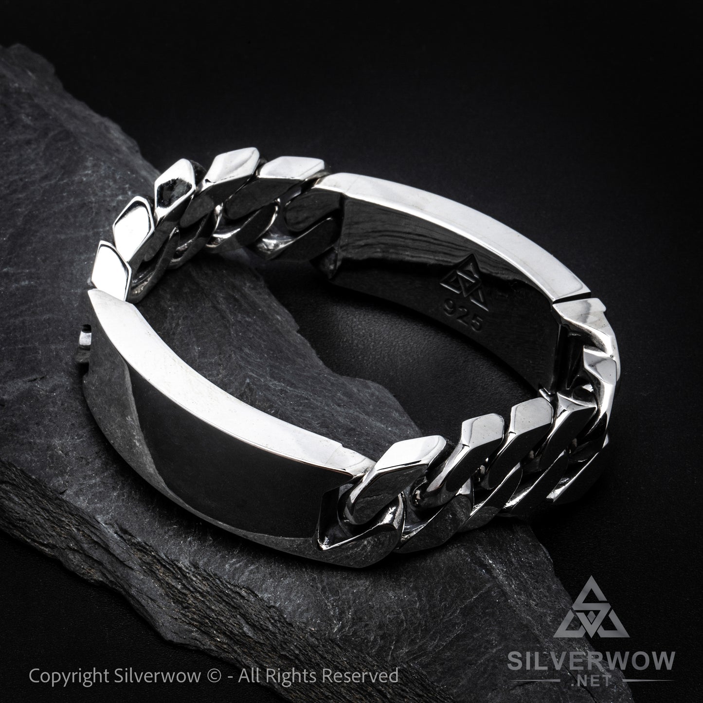 Double Plate Identity Bracelet - 15 mm Wide - SilverWow™