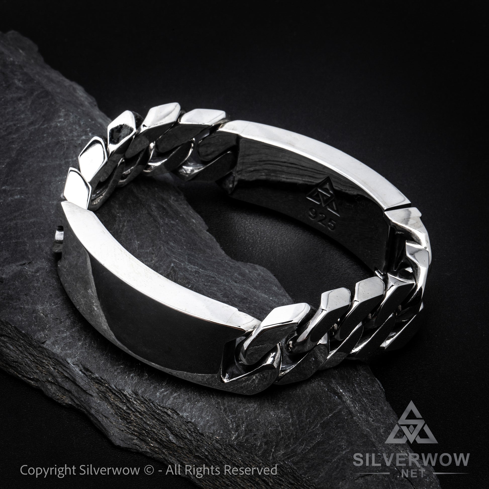 Double Plate Identity Bracelet - 15 mm Wide - SilverWow™