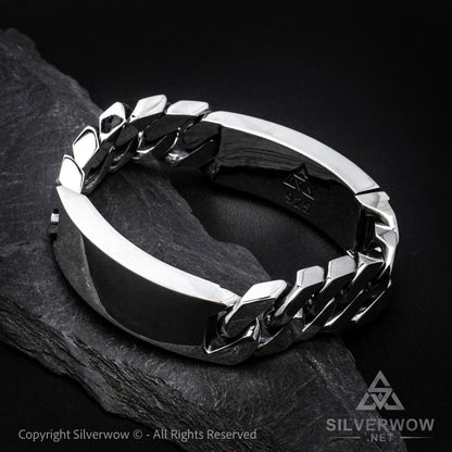 Double Plate Identity Bracelet - 15 mm Wide - SilverWow™