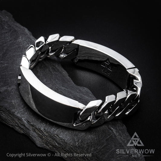 Double Plate Identity Bracelet - 15 mm Wide - SilverWow™