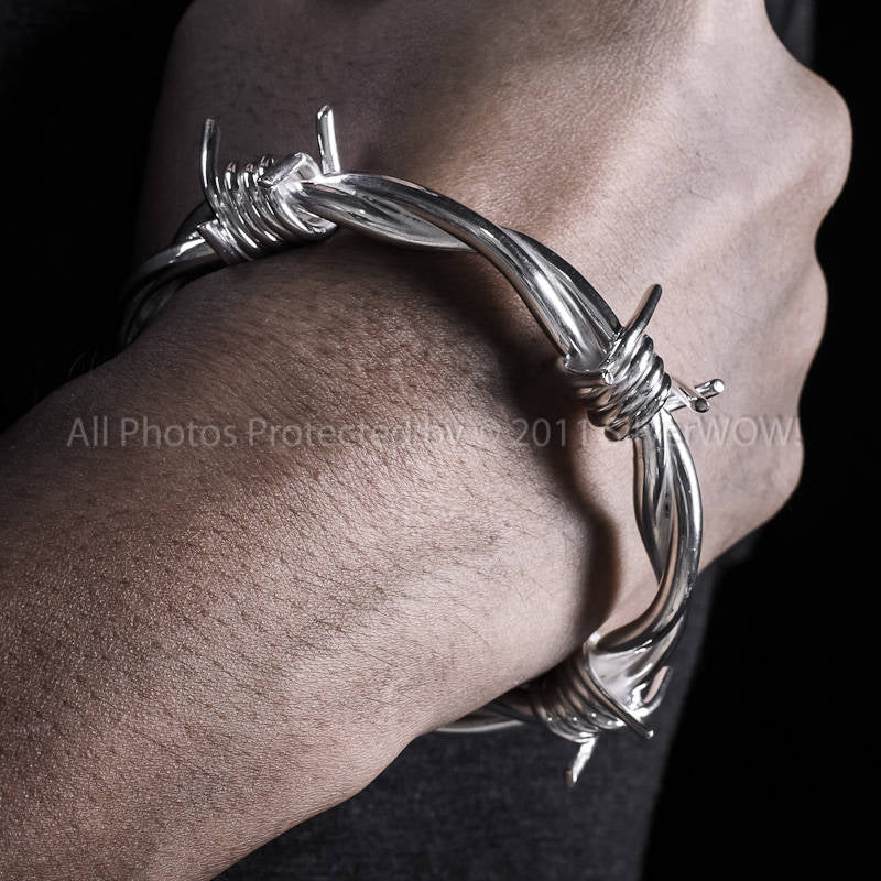 Barb Wire Bangle Silver Jewelry
