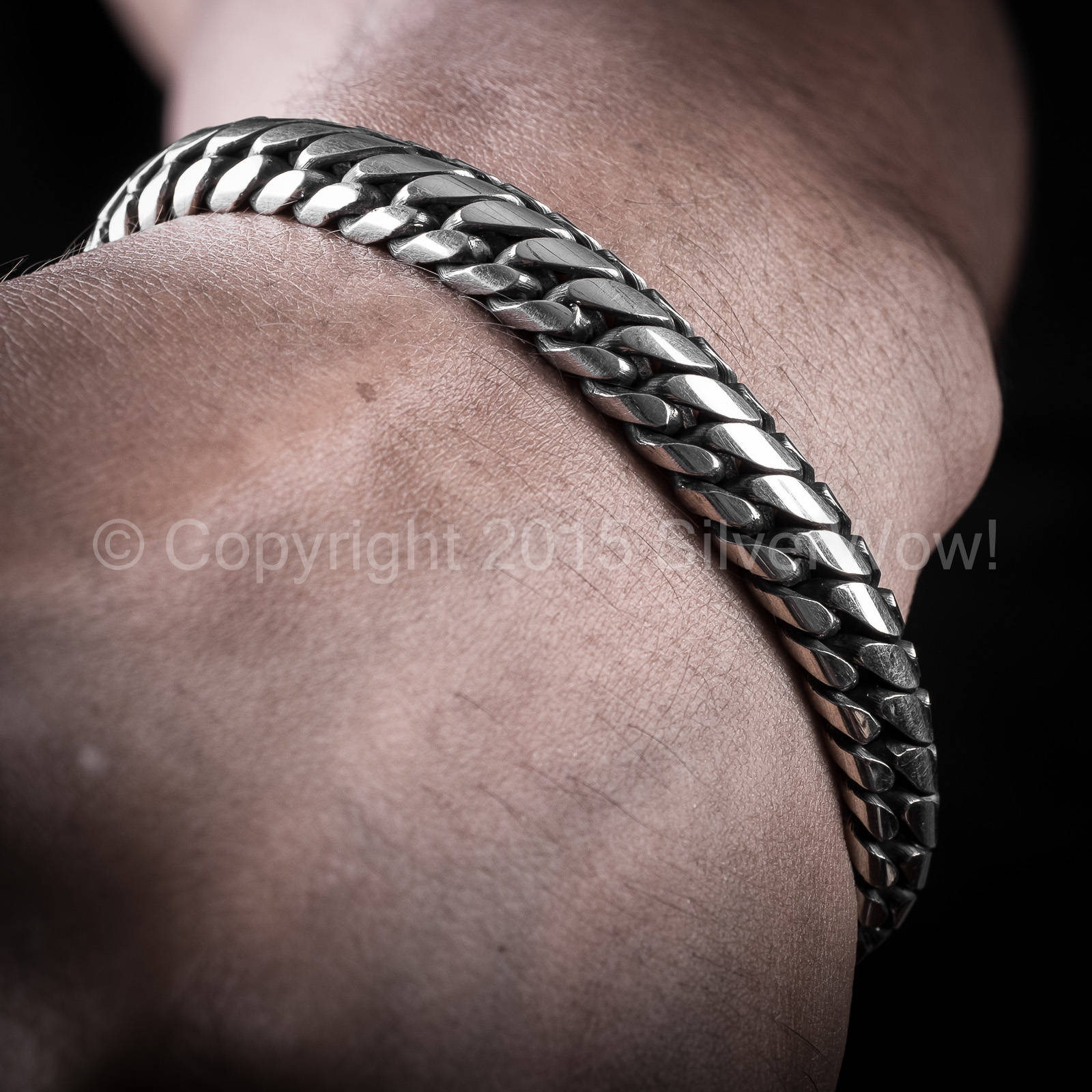 Mens Chunky Silver Chain Bracelet  LOVE2HAVE in the UK