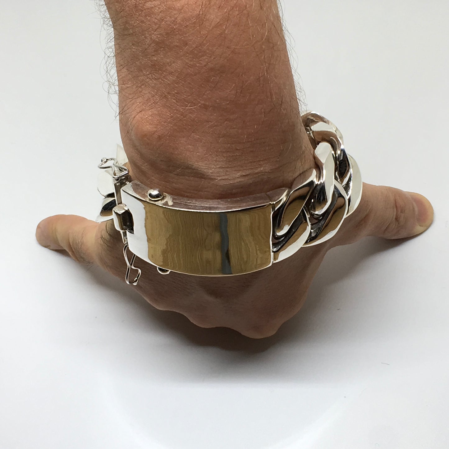 35mm Mens Silver ID Bracelet