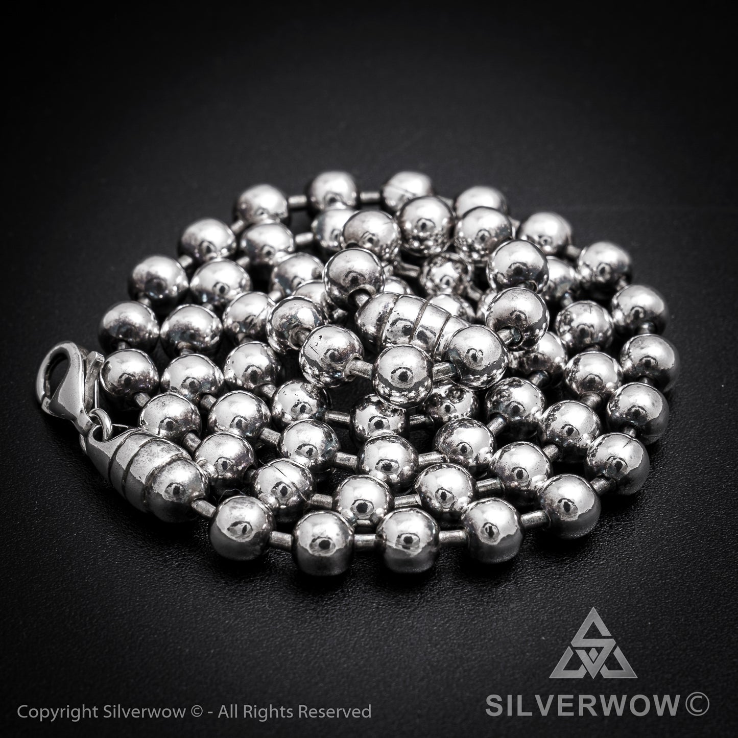 Oxidised Mens Ball Chain Necklace