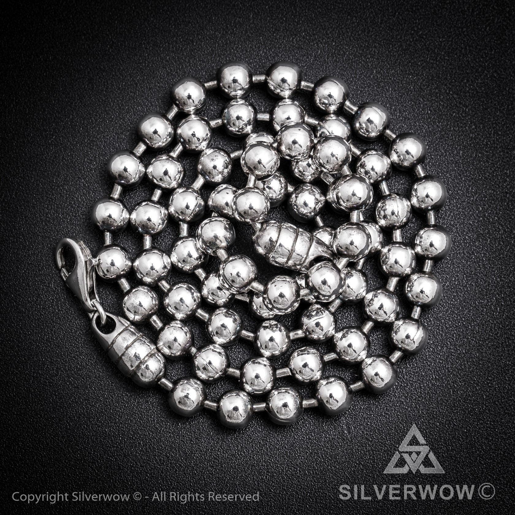 Mens Silver Ball Chain Necklace SilverWow™