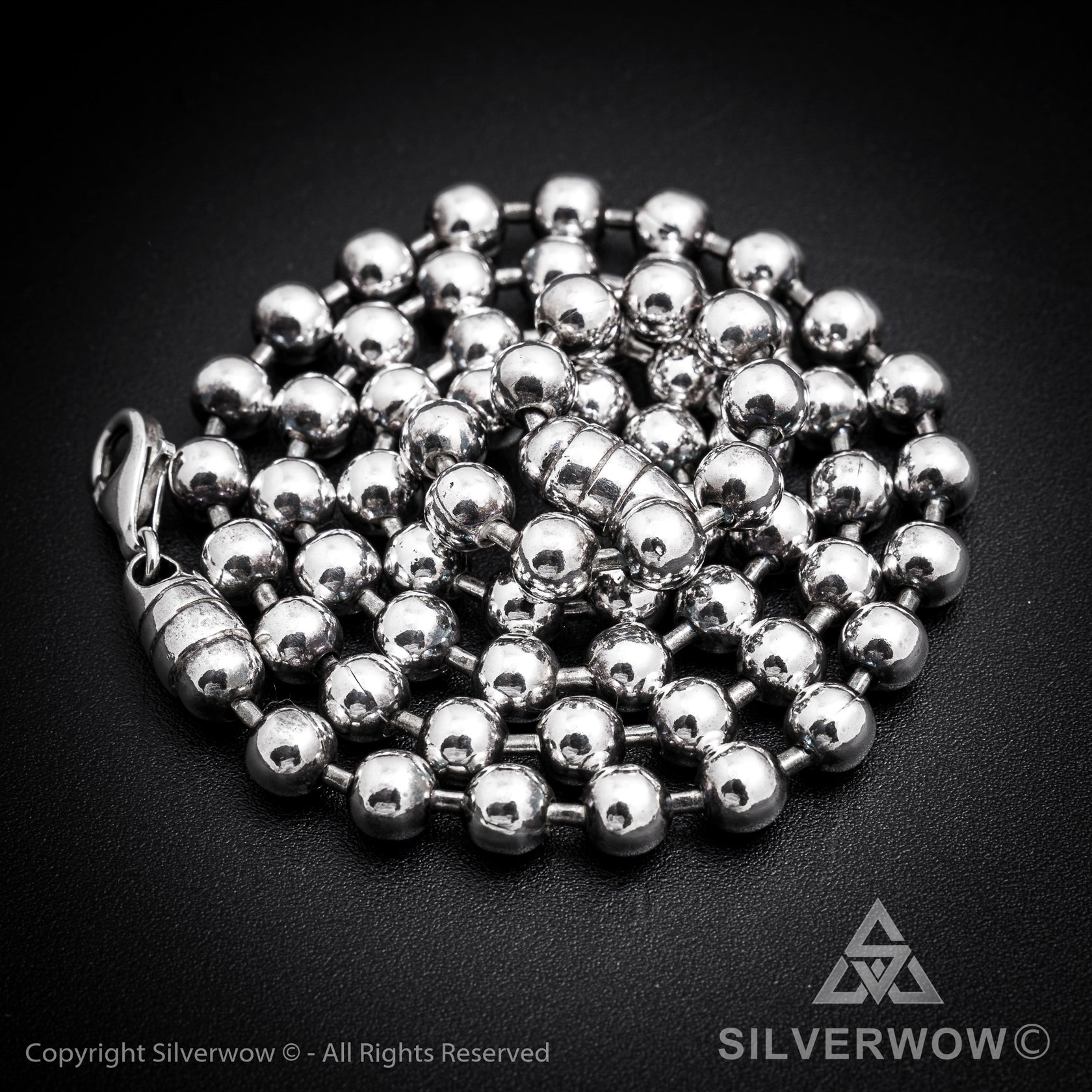 Mens Silver Ball Chain Necklace SilverWow™