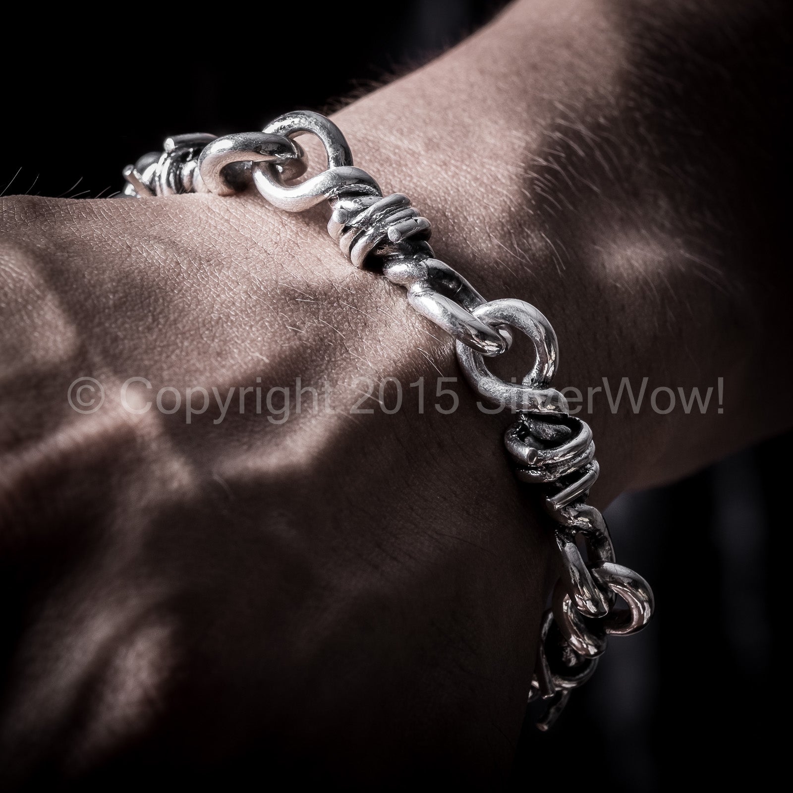 Sterling silver barbed wire on sale bracelet