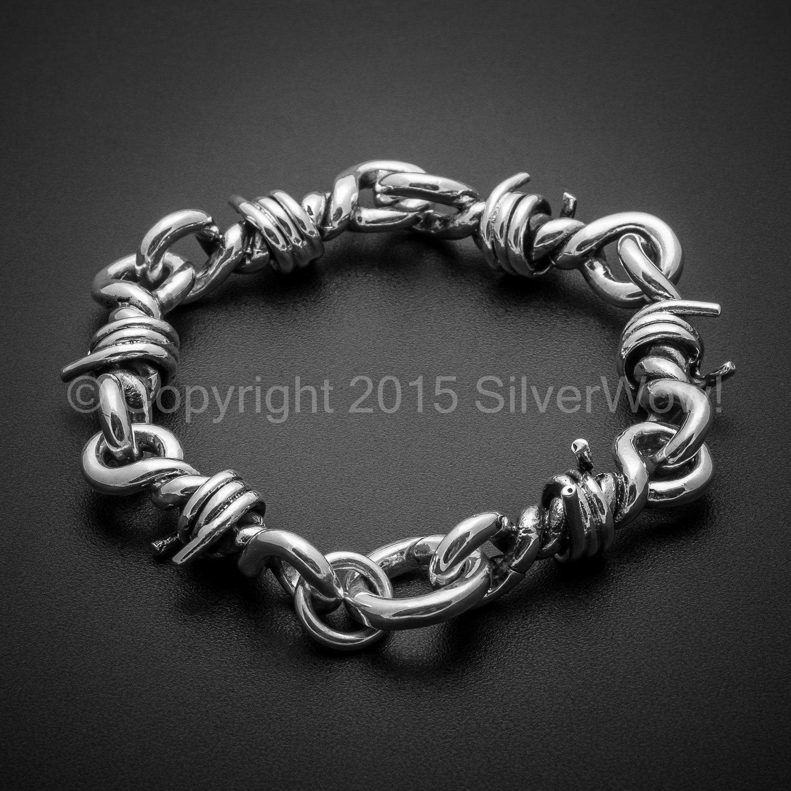 Buy Silver Curb Ball Barbed Wire Bracelet Stainless Steel Mens Womens  Unisex Jewellery Gift for Her Him Online in India - Etsy