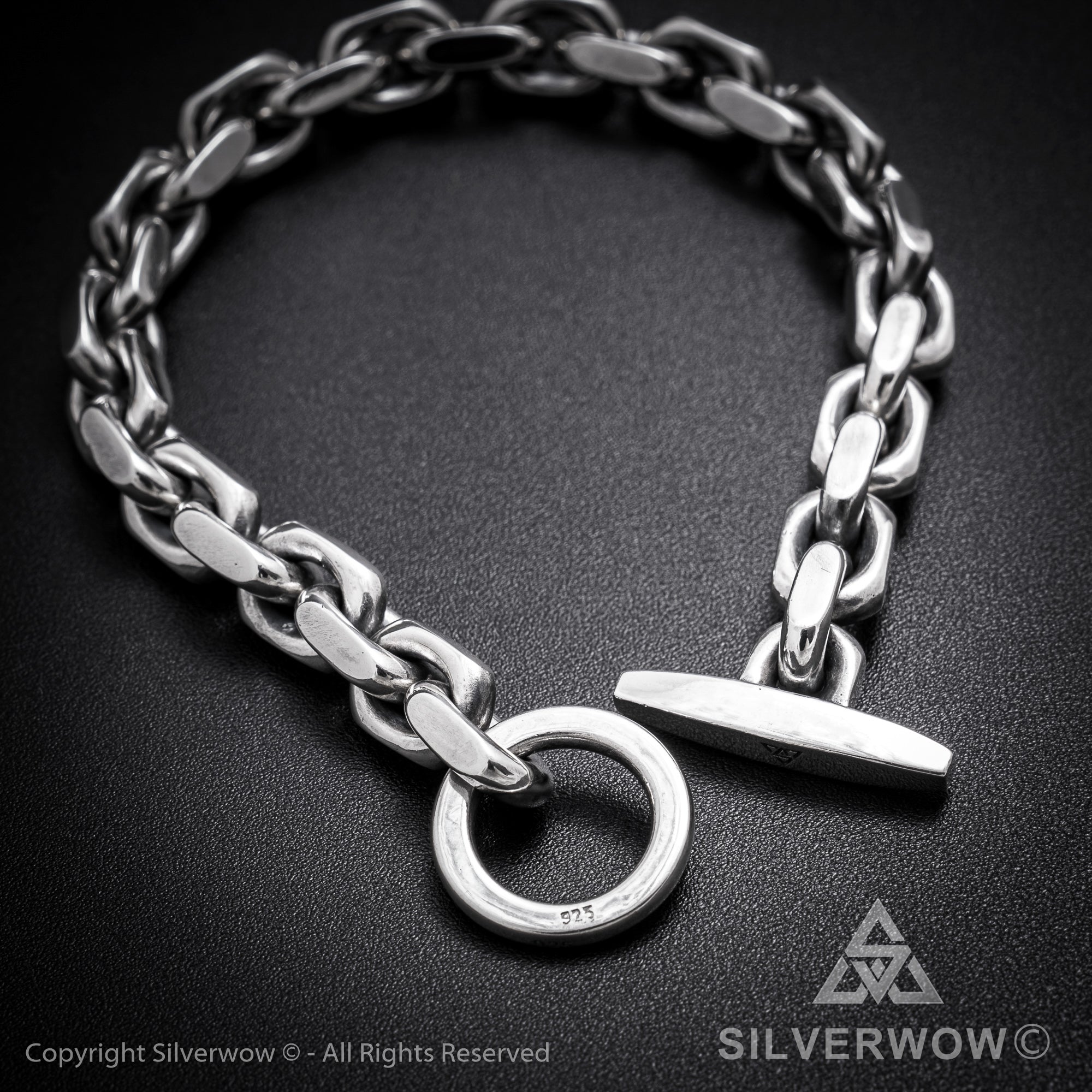 Men's Classic Silver Toggle Chain Bracelet| Silverwow.net – SilverWow™