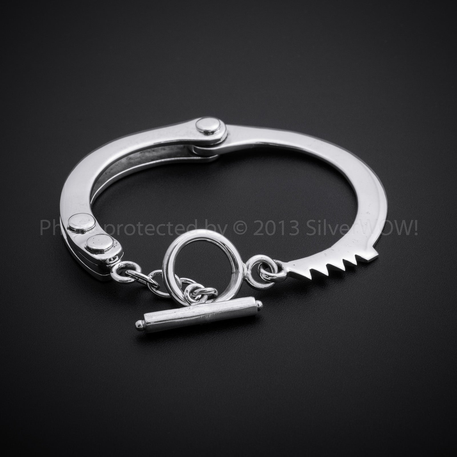 Buy Partner In Crime Handcuff Bracelet Bangle For Mens For Women Black  Inlay Silver Tone Stainless Steel Online at desertcartINDIA