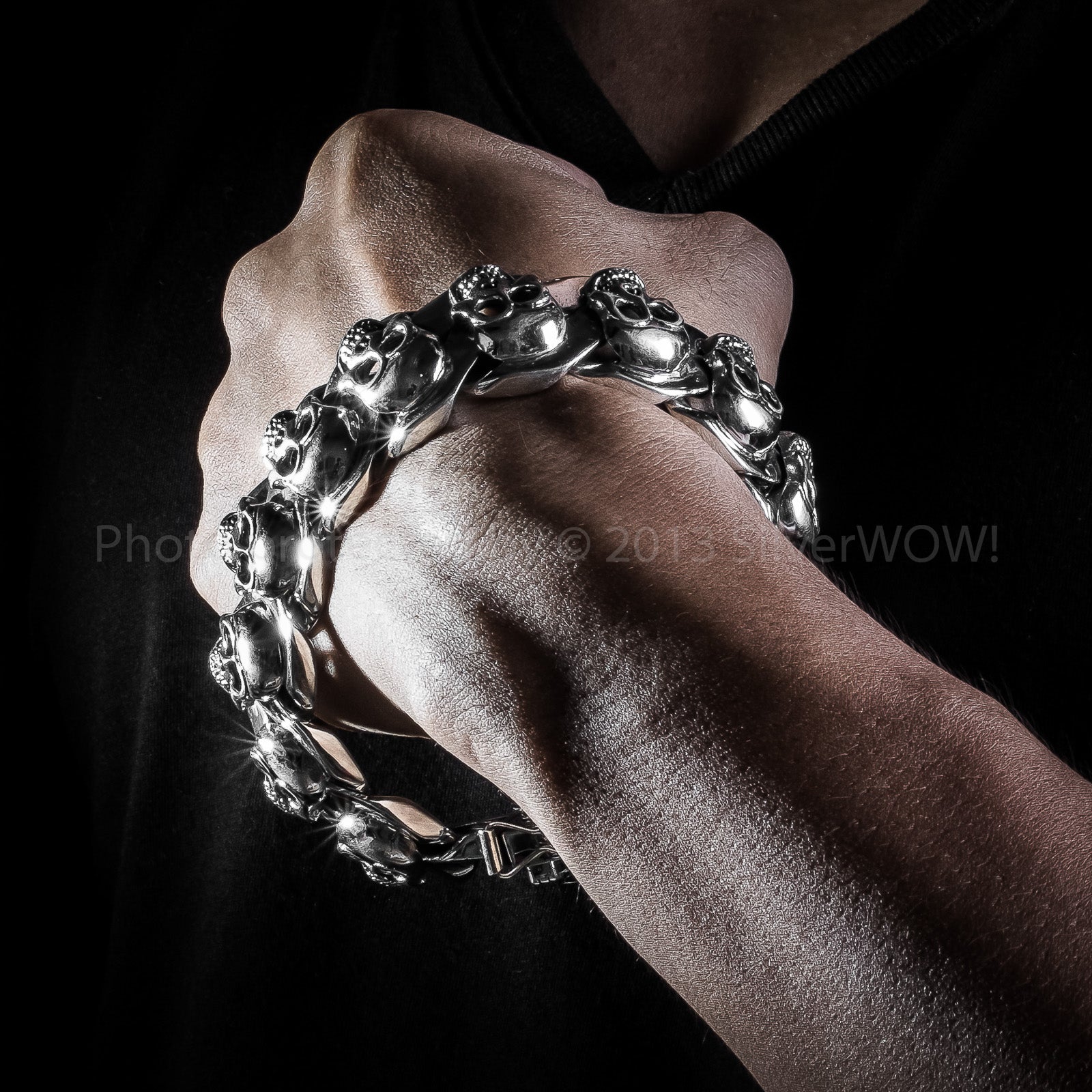 23mm Skull Bracelet | Heavy 925 Sterling Silver for Men – SilverWow™