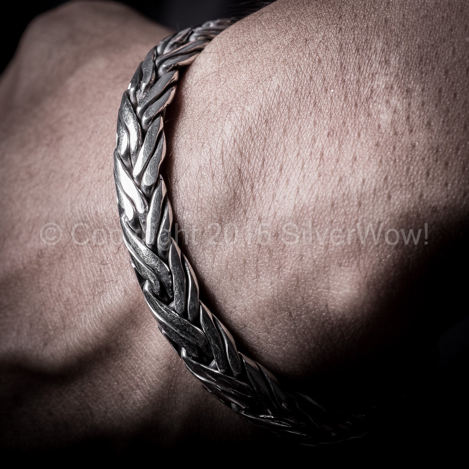 Weaved chain bracelet men’s popular size 10” 925 silver