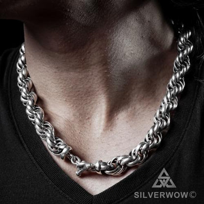 Very Big & Heavy Silver Mens Rope Chain - Dookie Necklace