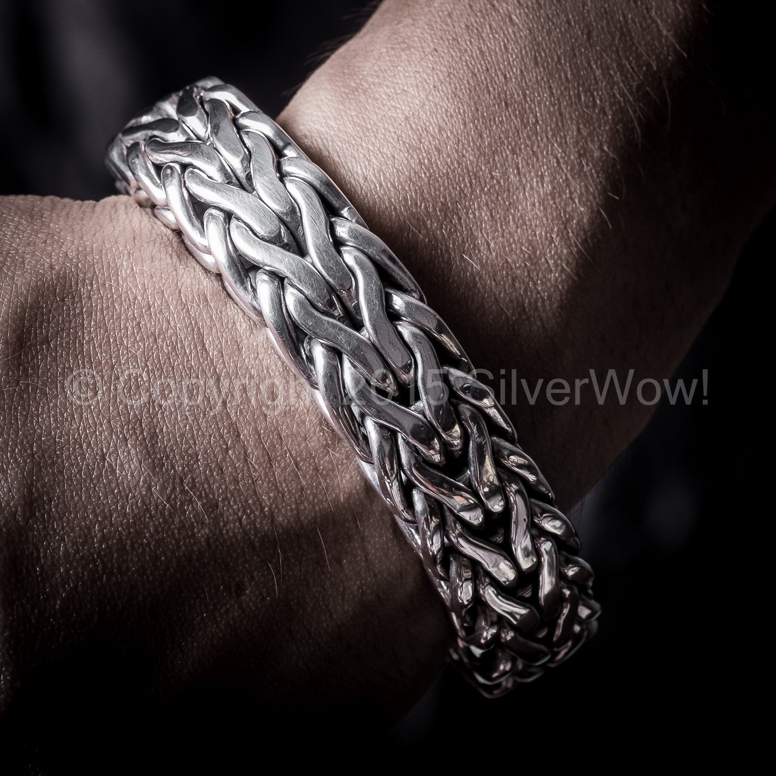 Weaved chain bracelet men’s popular size 10” 925 silver