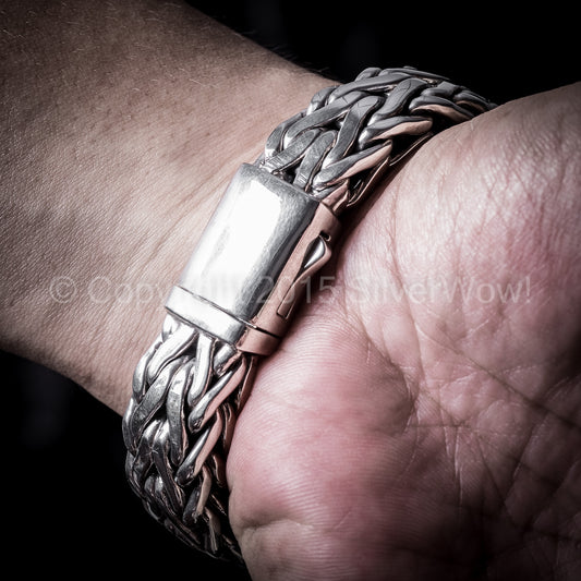 Sterling Silver Mens Heavy Bracelet, Made in…