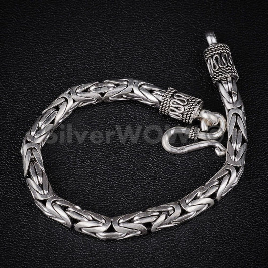 Byzantine Bali Bracelet - 6mm Wide, Sterling Silver