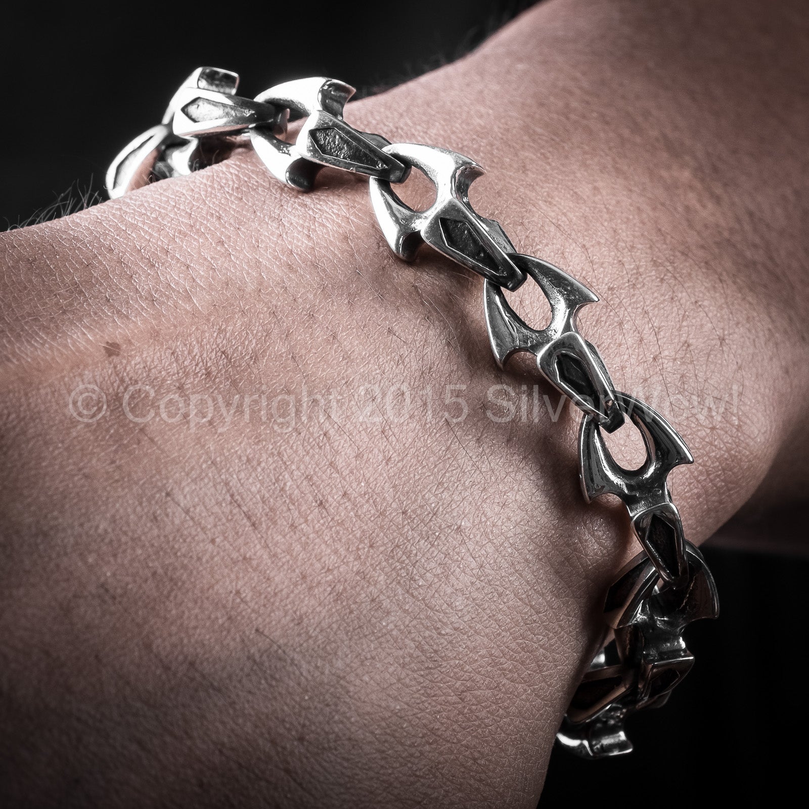 Shark men deals rosegold color silver braclet