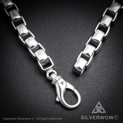 8mm Box Chain Silver Necklace