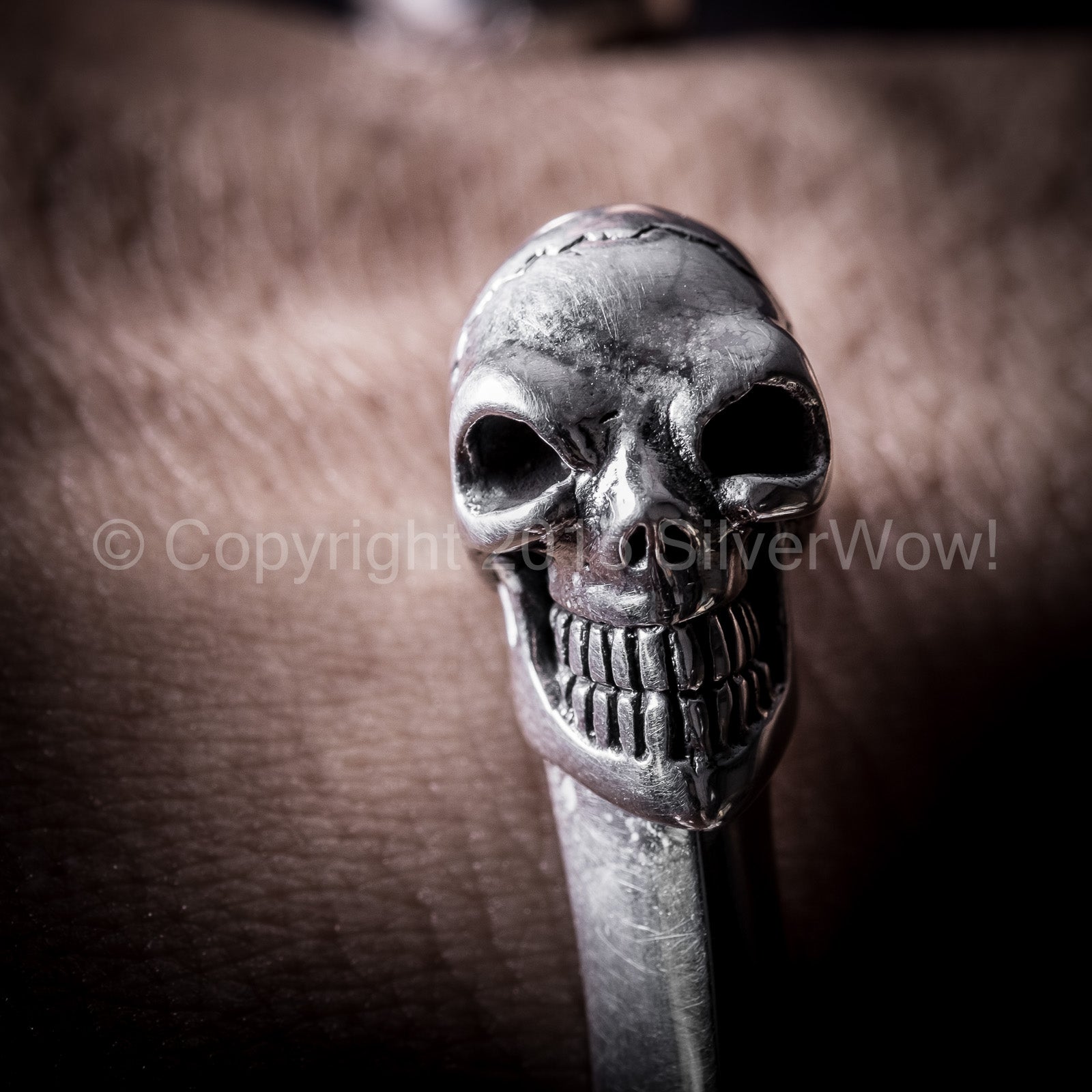 Silver Skull Mens Cuff Bangle | Silverwow.net – SilverWow™