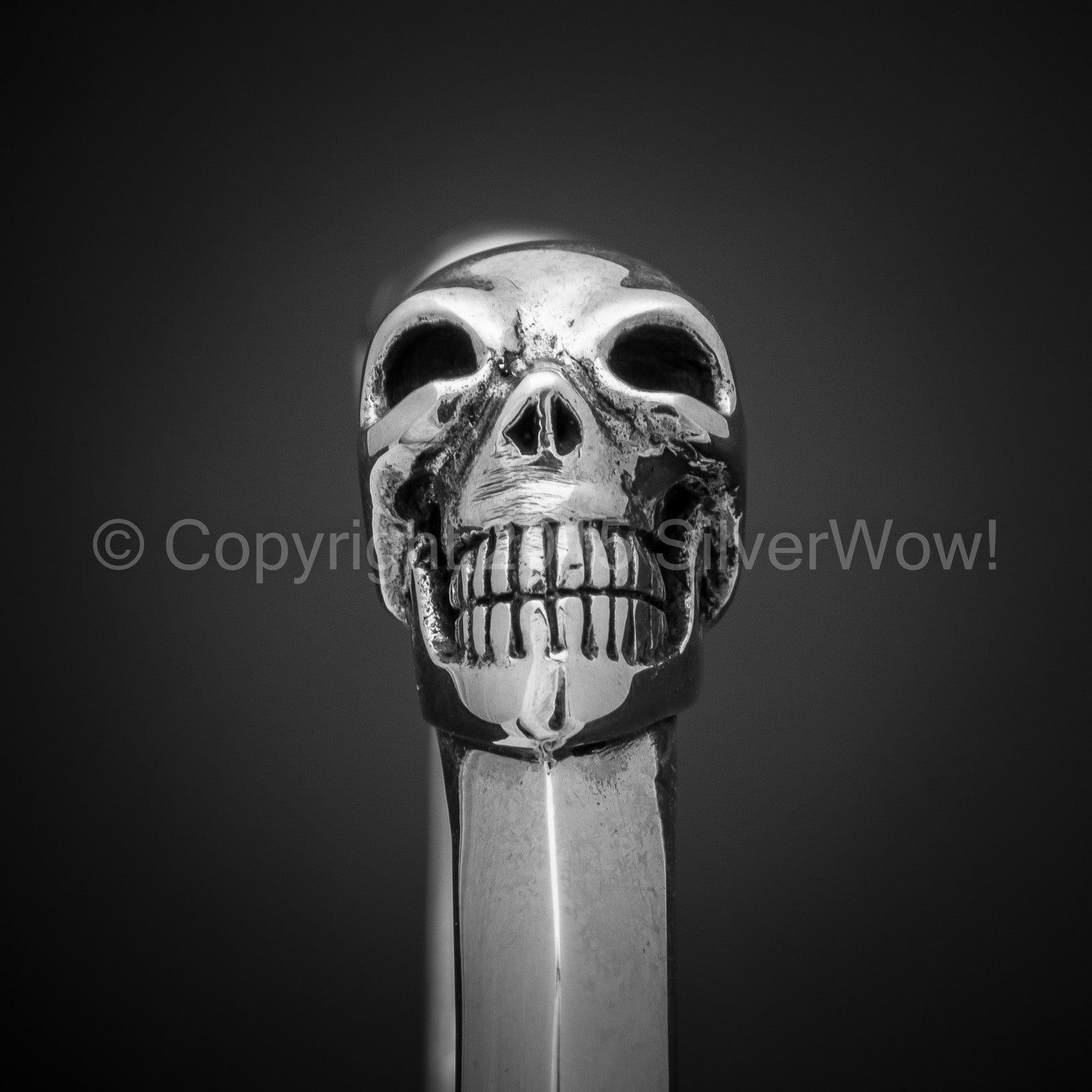 Silver Skull Mens Cuff Bangle | Silverwow.net – SilverWow™