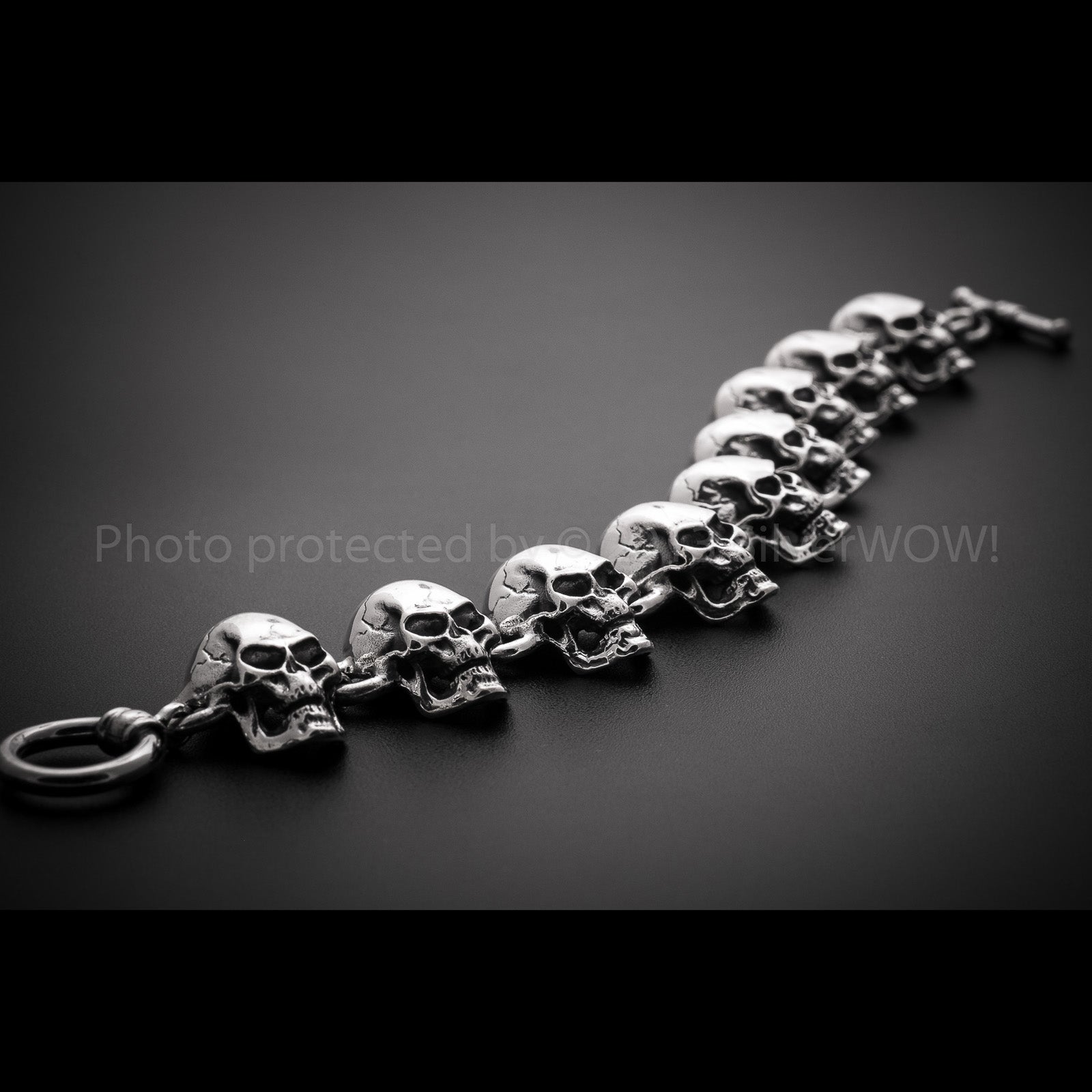 Womens skull hot sale bracelet silver