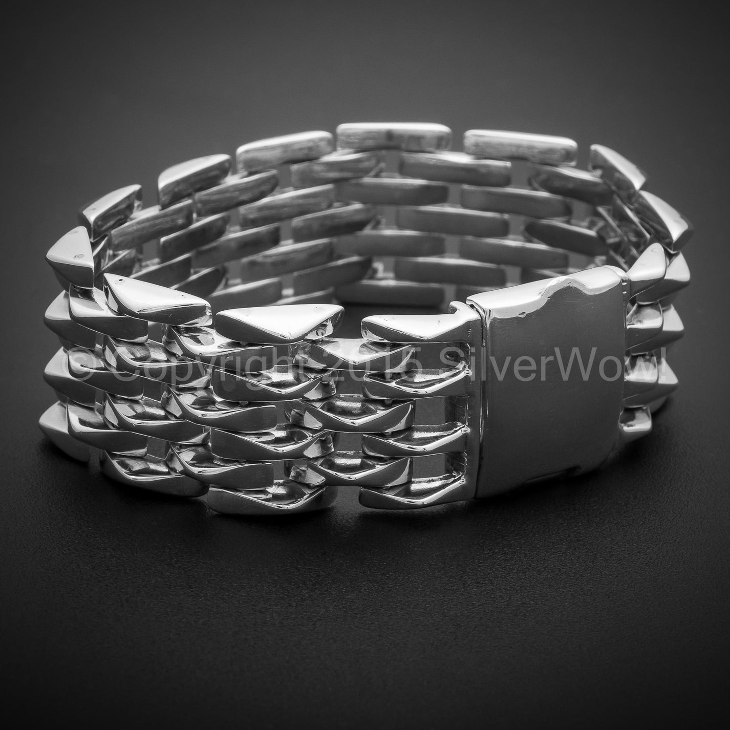 Mens Spike Bracelet, 20mm Wide | 925 Sterling Silver | Silverwow.net ...