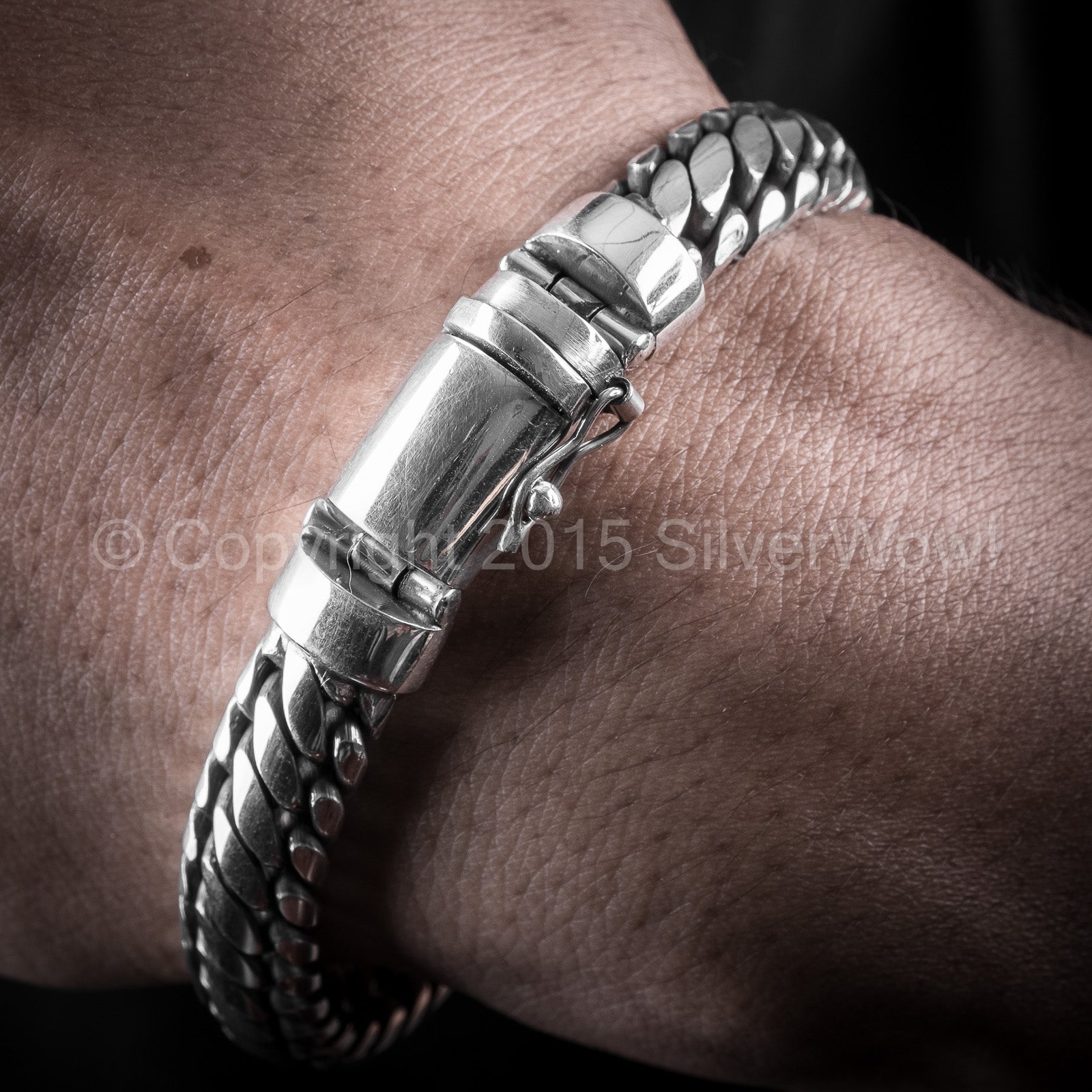 Real Mens Miami Cuban Link Bracelet W. Black Onyx Gemstone 925 Sterling  Silver